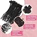 8 Inch 40 Strands Loc Extensions Human Hair Curly Ends, 0.4cm Pencle Size Dreadlock Extensions Human Hair for Women Men Full Handmade Permanent Dreads Locs(Natural Black)