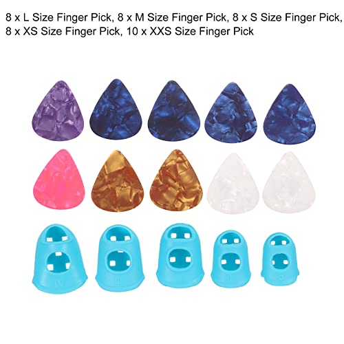 sourcing map Finger Médiators Guitare Médiators Doigt Pointes Protecteurs L M S XS XXS Dimension Bleu Paquet de 40 - Les Beatles, Paul McCartney, John Lennon, RIngo Starr, George Harrison sourcing map Finger Médiators Guitare Médiators Doigt Pointes Protecteurs L M S XS XXS Dimension Bleu Paquet de 40 – Image 4