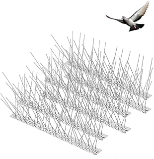 Fuuner Bird Spikes for Pigeons,15pcs 304 Stainless Steel bird deterrent spikes,for Fence Wall Spikes Garden Security Anti Climb,Small Birds scarers for roofs,Seagull intruder deterrent (15 pack, 5M)