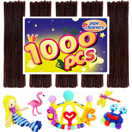 Image of Pipe Cleaners, Pipe Cleaners Craft, Arts and Crafts, Crafts, Craft Supplies, Art Supplies (1000 Brown Pipe Cleaners)