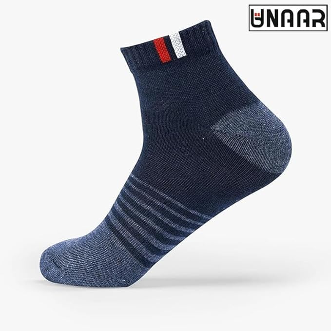 Image of Super Multicolor Cotton Ankle Length Socks for Men - Durable Socks Combo for Running, Gym, and Everyday Wear, Stylish and Comfortable Men's Socks for Active Lifestyles - Pack of 5 (Model-Super)