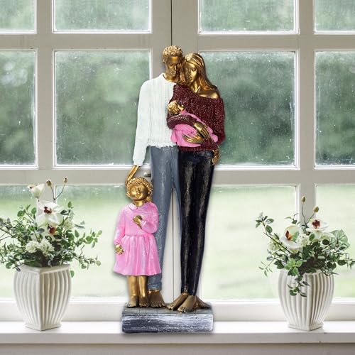 Elegant Gold Couple Figurine – Romantic Poly-Resin Sculpture for Home Décor, Anniversary, and Valentine’s Day Gift – Intricately Designed Love Statue (Pink) — photo — 6 of 9