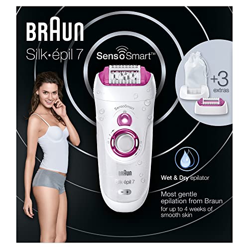 BRAUN EPILATOR with Tweezers Silk EPIL SENSOSMART 7 700 (White Color)