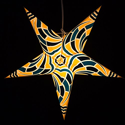 Image of Geometric Paper Star Lantern with 12 Foot Power Cord Included