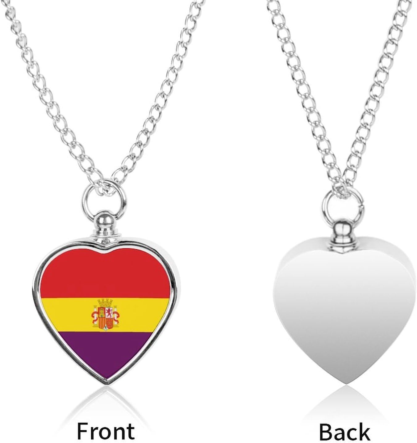 Spanish Republican Flag Pet Urn Necklace Ashes Cremation Pendant | Personalized Jewelry,Gifts for Dog Lovers