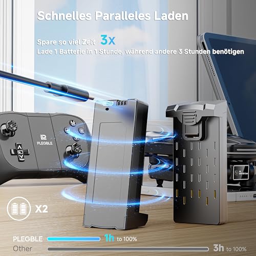 PLEGBLE Drohne mit Kamera 4K für Kinder, Mini Drohne Erwachsene, Bürstenlosem Motor FPV RC Drone mit 5G WiFi, Höhenhaltung, 3D Flip, Kopflos Modus, Flugbahn, Spielzeug Geschenke für Jungen ab 8 Jahre