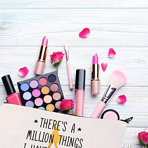 PLITI Musical Makeup Bag There's a Million Things I Haven't Done But Just You Wait Musical Quote Cosmetic Bag Zipper Pouch(There a Million Things BU) - Image 4