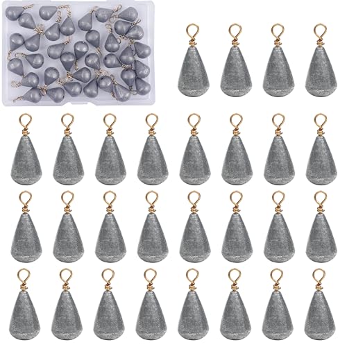 AGOOL Fishing Weights Sinkers, Bass Casting Weights Drop Shot Catfish Sinkers with Brass Swivel for Saltwater Freshwater 35/20pcs 1/8oz-3/4oz