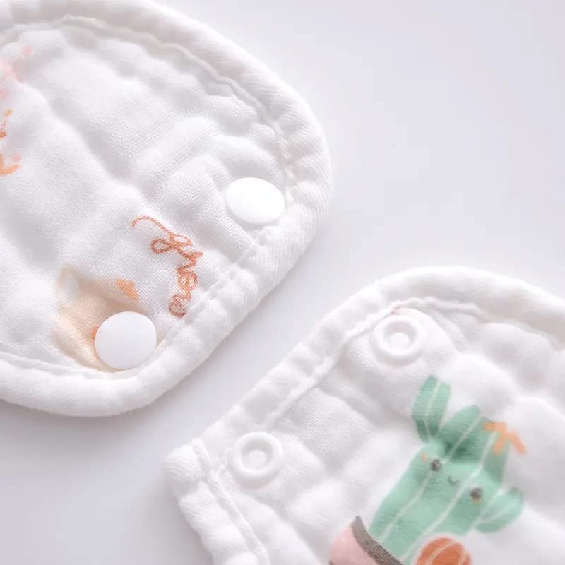 Image of BabyGo Muslin Cotton Baby Bibs | 6-Layer Soft & Absorbent Feeding Bibs for Infants & Toddlers, Washable, Reusable & Gentle on Baby's Skin | Set of 2 (Cherry Print, Multicolor)