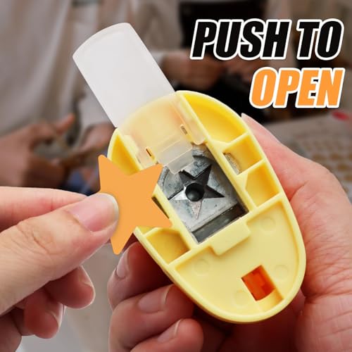 Image of 101 Pcs Stamp Puncher and Origami Paper, Postage Stamp Punch, Paper Punch Tool Set for DIY Scrapbooking and Craft Projects (yellow)