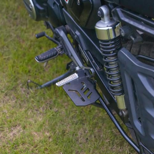 Image of M TECHNICS Ladies Footrest Left Side for CB350 RS | Black Powder Coated Passenger Foot Support | Extended Ladies Foot Peg (Left Side) for CB350 RS | CB350 RS Ladies footrest