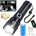 Led Torcia Potente Professionale Estremamente Luminosa, XHP70.2 LED 10000 Lumen Torcia Ricaricabile, IPX67 Impermeabile 5 Modalità Torcia Tattica Zoomabile, per Campeggio Escursionismo ed Emergenze