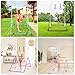 FINCOME Gymnastics Bar for Kids with Gymnastics Rings, Height Adjustable Gymnastics Horizontal Bar, Foldable Bar Gymnastics Equipment for Home Room Indoor Outdoor Gym Practics, Gymnastic Bar Pink