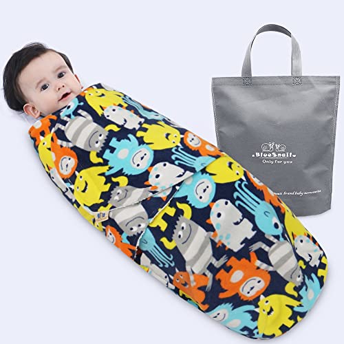 Image of BlueSnail Baby Swaddle, Soft and Comfortable, Newborn Easy Wrap Receiving Blanket, Suitable for 0-3 /3-6 Months (Coloured Monster, 0-3 Months)