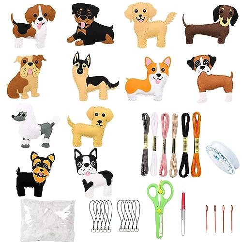 Allazone Animal Sewing Kit - Craft Kit for Kids Ideal for Felt Ornaments and Dog Felt Projects, klein