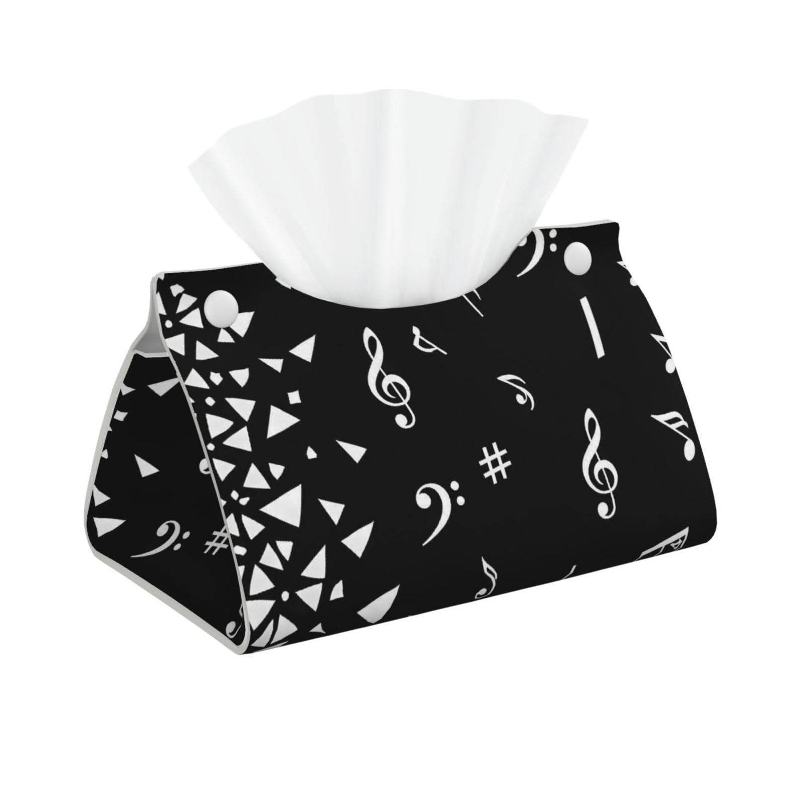 Black White Piano Keys Musical Notes Long Tissue Box Cover Holder Home Decor Aesthetic 7.87'' x 5.12'' x 0.98''