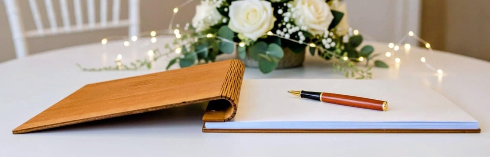 MALONA Libro de Oro de Madera para Boda, Bautismo o Cumpleaños - Libro de visitante / Guest book - Cuaderno de mensajes y recuerdos para todas las ocasiones - Estilo rural con grabado Árbol de la Vida
