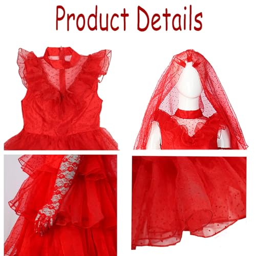 Disfraz Infantil Novia Fantasma Halloween Rojo miniatura 2