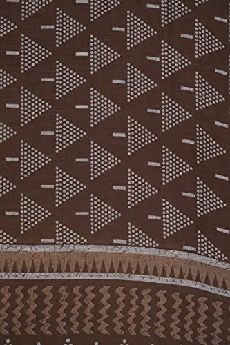 Image of Women's Brown Surat Stiff Saree With Blouse Piece (D624 Brown)