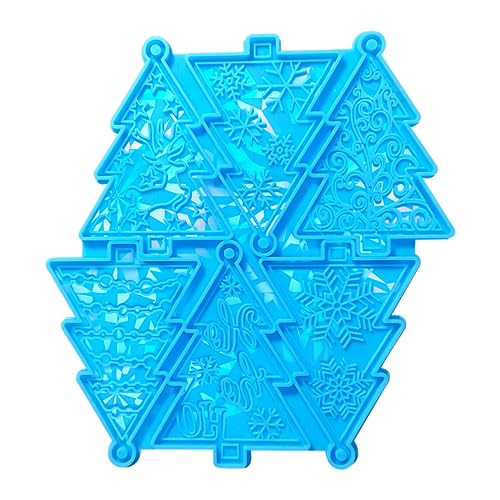 Moldes de resina de silicona de Navidad con agujero, moldes de fundición de resina para hacer pendientes y colgantes a mano