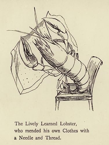 Tableau moderne le homard savant animé d'Edward Lear peinture abstraite salon 60x90