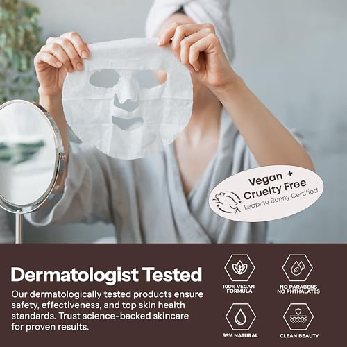 Image of Skin 2.0 Retinol & Vitamin E Sheet Mask - Anti-Aging, Acne Scar & Hyperpigmentation - Hydrating, Dermatologist Tested Korean Skincare - Clean Beauty, Cruelty-Free, All Skin Types - 5 Masks