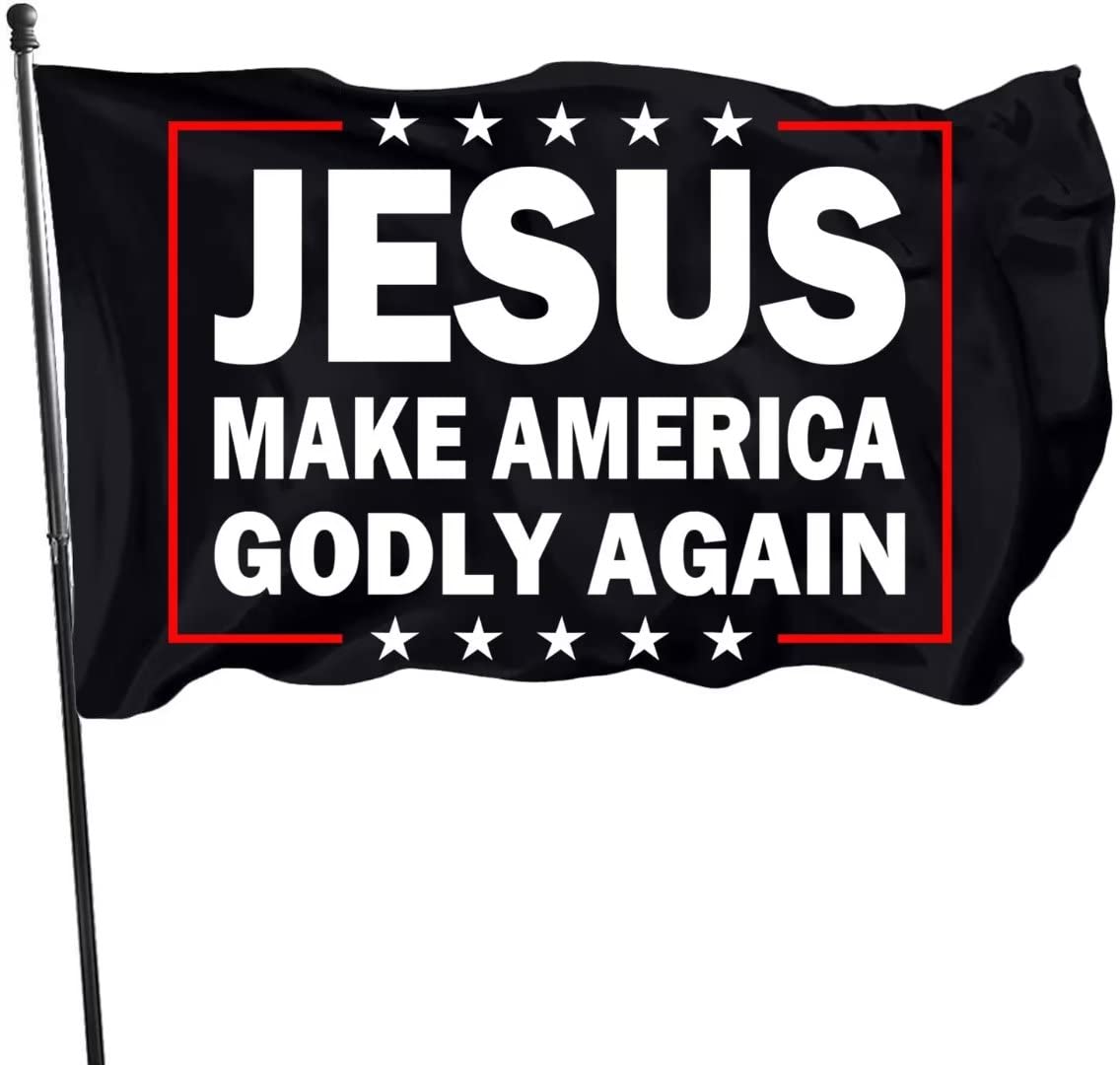 TTAMG Jesus Make America Godly Again Flag Patriotic Christian Decor Flag Outdoor Indoor with Brass Grommets 3X5 Feet Outdoor Banner Polyester Flag