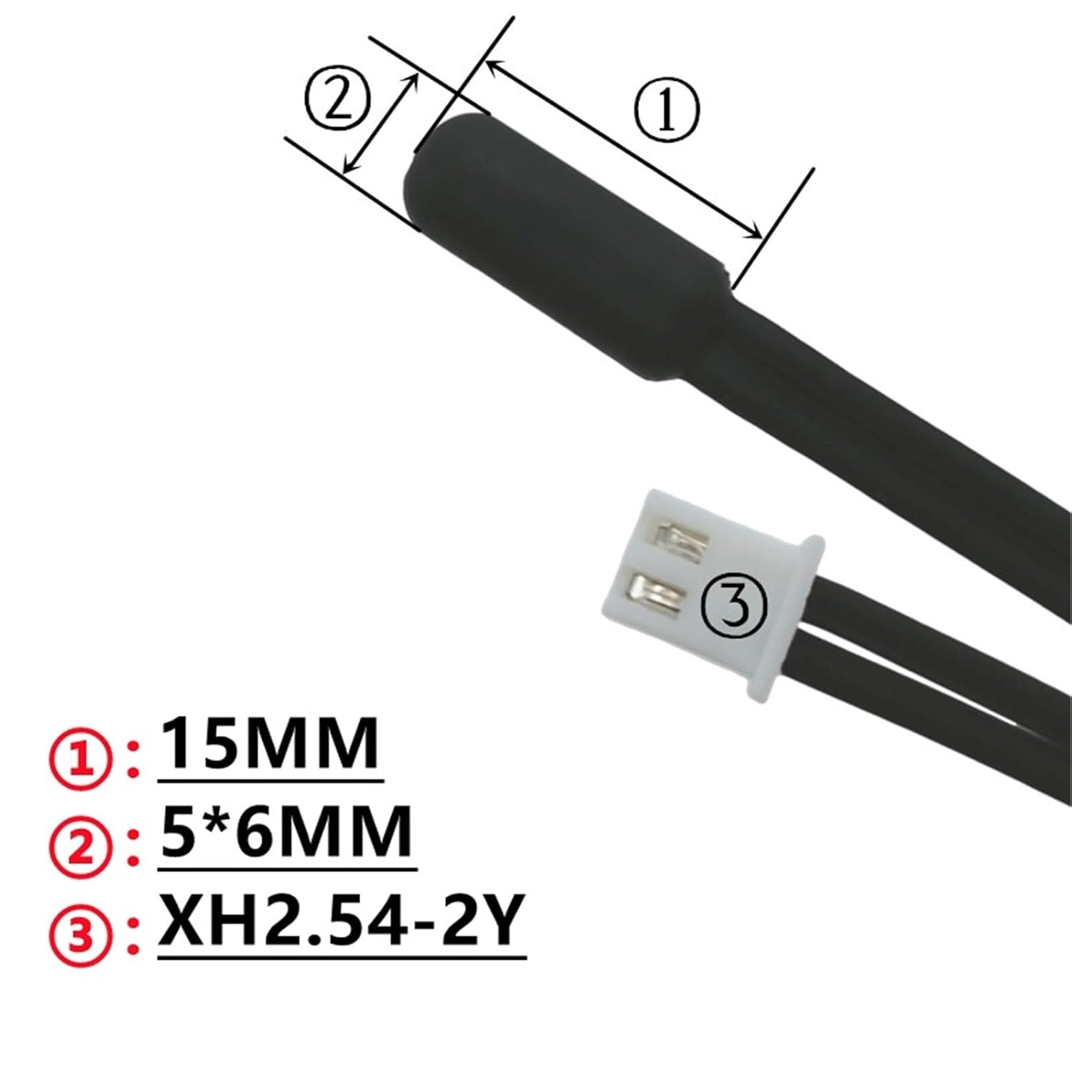 TPE Integrated Temperature Sensor NTC10K B3435/3950 1M/2M 1Pcs(B3435-10K-1M)