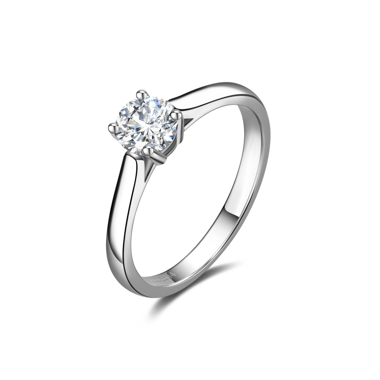 FANCIME 0,3 – 0,5 carati Lab-Grown, anello da donna con diamanti solitari in argento sterling 925, anello di fidanzamento, matrimonio, San Valentino, gioielli per donne e donne (colore D-E, VS Clarity