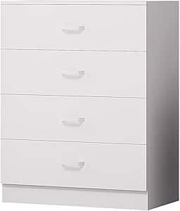 FWStyle Matt White Large 8 Drawer Chest Of Drawers. White Bedroom Furniture. Under Drawer Support Bars. Scratch Resistant