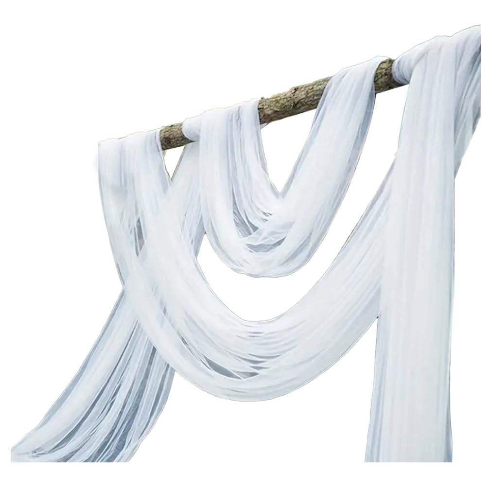 Tüllstoff 30m x 160cm Tüll Stoffe zum Nähen Organza Stoff Tüll Meterware Dekostoff Drapierstoff Netzstoff Deko Stoffe für Hochzeitsbogen Freihanddeko Tischläufer Kleid Schleier Weiß
