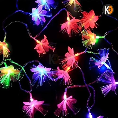 Image of K D 20 led Radium Flower Light 8ft String Light for Diwali /Navratri /Christmas for Indoor & Outdoor Decoration Lights, Specially for Temple Decoration (Radium Flower)