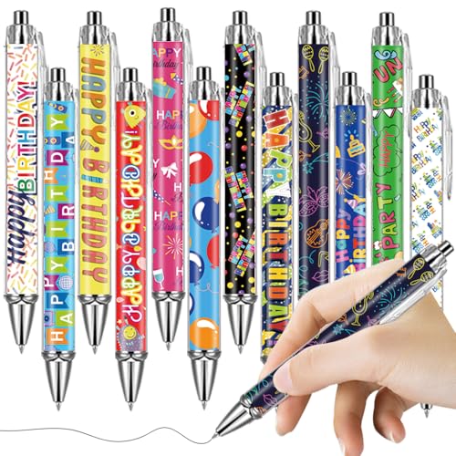 Stylos Happy Birthday colorés pour journal intime et organisation du quotidien au bureau