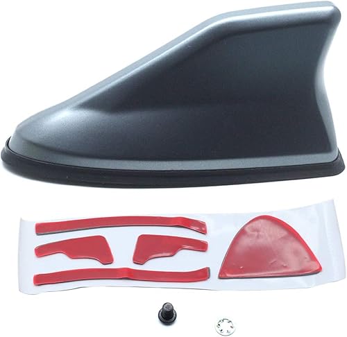 Miniatura 4 de Shark Fin - Cubierta de antena de repuesto para techo de automóvil, tapa de antena ABS con base adhesiva, cubierta decorativa para antena, gris