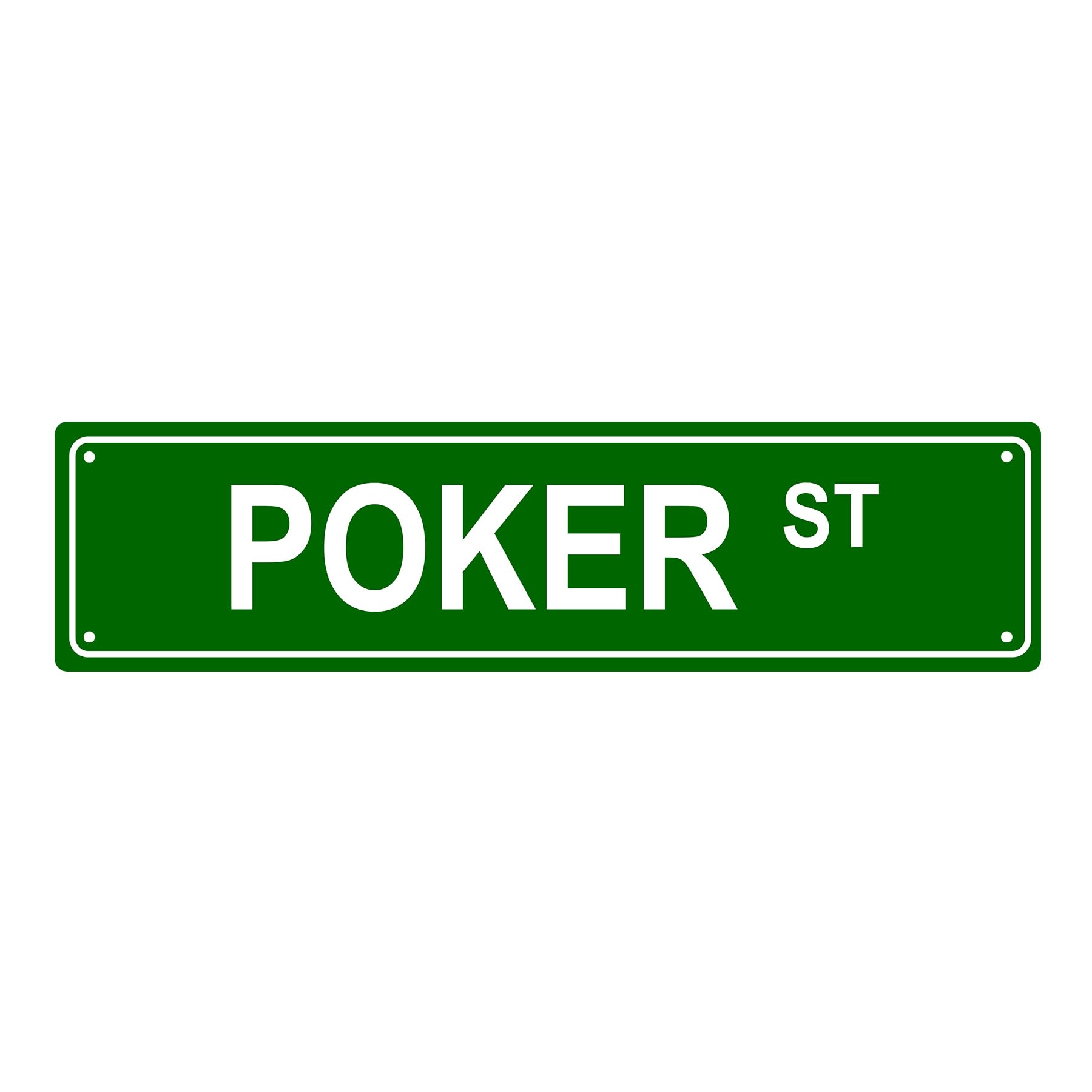 Poker ST Sports Metal Tin Street Sign Bar Cafe Garage Cave Home Room Wall Bathroom Farmhouse Garden Porch Patio Decor,4x16 Inch