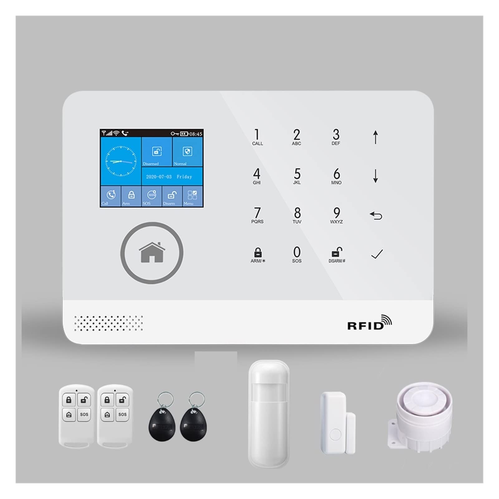 Hogar de la seguridad del alarma Tuya con el control elegante aplicación vida los sensores movimiento tarjeta RFID Para casa y garaje(C..)