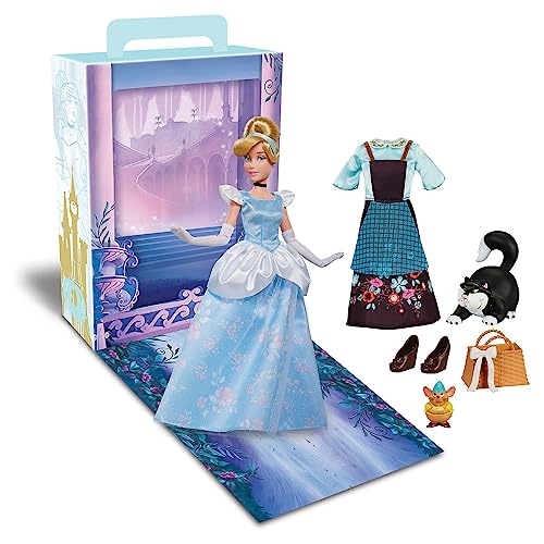 Disney Store Oficial Muñeca La Cenicienta, Storybook Doll, 29 cm, Juguete Totalmente Articulado con Accesorios, Apto para Edades de 3 Años+