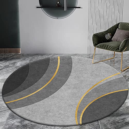 Tapis de chambre gris doux rond et antidérapant pour descente de lit