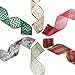 iPEGTOP Wired Christmas Ribbon, Assorted Organza Swirl Sheer Glitter Crafts Gift Wrapping Ribbons Colorful Christmas Design Decorations, 36 Yards (6 Roll x 6 yd) by 2.5 inch, Poinsettia Plaid