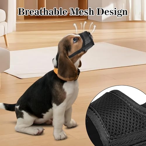 Small Dog Muzzle Durable Nylon Dog Training Muzzles Anti Bark Muzzle for Small Dogs Breathable Mesh Soft Chihuahua Muzzles Puppy Mask Prevent for Barking Biting Soft Mask for Dogs (XS: 9-12cm) - Image 6