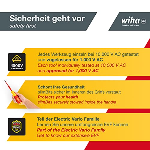 Wiha Schraubendreher Set LiftUp electric 6-tlg. mit verstaubarem Bit Set (41157) I Schraubenzieher Satz mit Bit Magazin aus slimBits für… – Ansicht 3