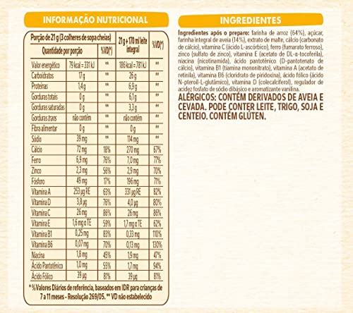 Mucilon Cereal Infantil Arroz E Aveia 600G