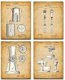 Original Kitchen Patent Art Prints - Set of Four Photos (8x10) Unframed - Makes a Great Gift Under $20 for Kitchen Decor