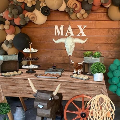 Image of 4Pcs Wood Tablecloth, Light Brown Grain Table Covers, Rectangular Table Decoration for Western Barn Themed Barbecue Party Decorations, 51 x 86.6 Inch