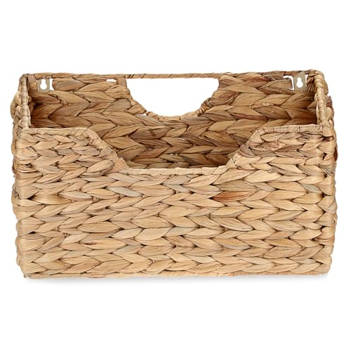 Image of BSTKEY Water Hyacinth Wall Mounted Mail Organizer with Handle 33.5*7*22.5cm