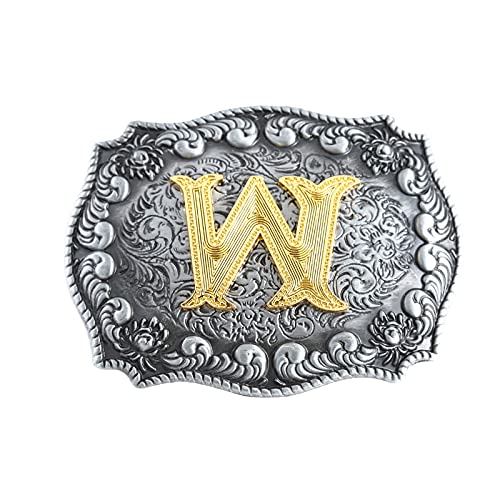 Image of HUABOLA CALYN Belt Buckle Men, Western Cowboy Rodeo Small Alphabet Letter ABCDMRJ to Z Initial Belt Buckles for Women