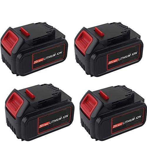VINIDA 4 Pack 20V 6.0Ah DCB200 Lithium Replacement Battery for Dewalt 20 Volts