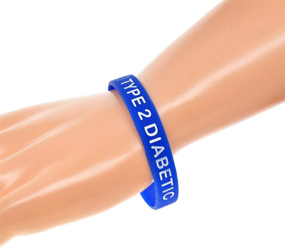 Taerausi 5 Pieces Silicone Rubber Wristband, Colorful Waterproof Soft Wristbands Bracelet, Type 2 Diabetic Wristband Soft Bracelets for Men Women : Sports & Outdoors