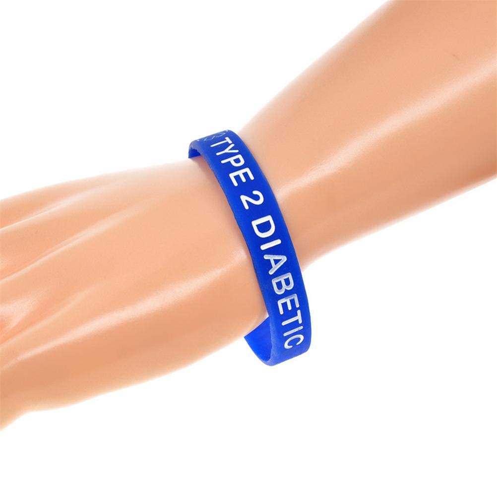 Pulseras de silicona para diabetes tipo 2, paquete de 5