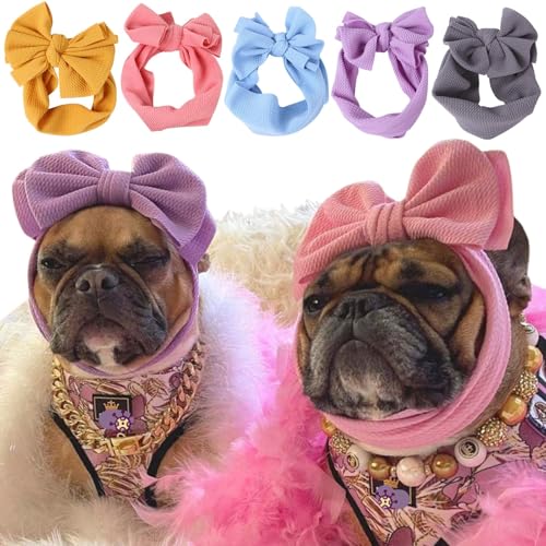 Leap Raupe 犬 被り物 リボン スヌード ヘアバンド コスプレ フリーサイズ (ピンク)